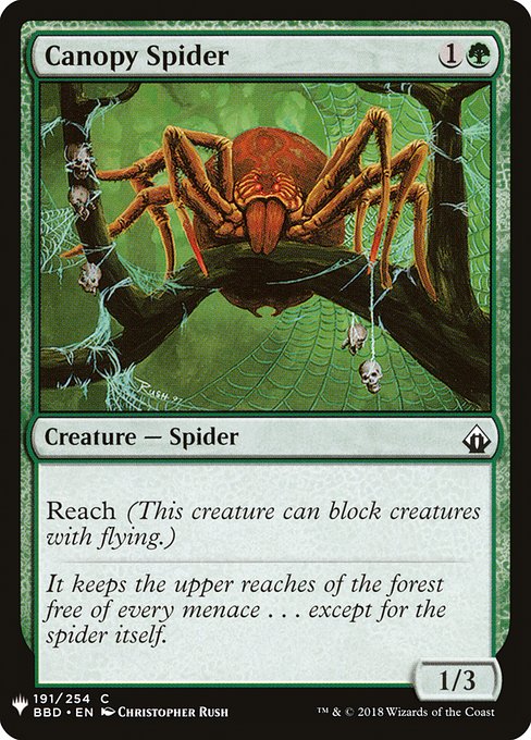 《梢の蜘蛛/Canopy Spider》[PWシンボル付き再版] 緑C